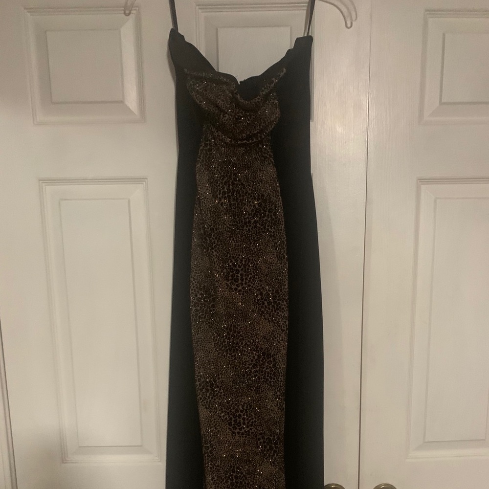 Velvet animal detail dress. Jessica McClintock